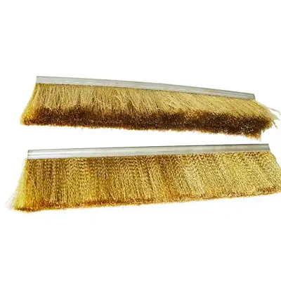 Conductive Brass Strip Brush for conveyor cleaning